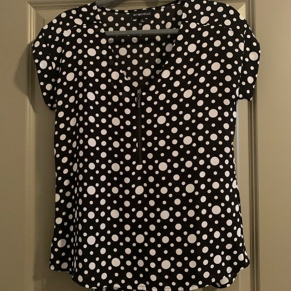 black and white polka dot blouse - Picture 1 of 1